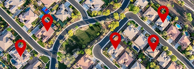 Neighbor Network pins on houses